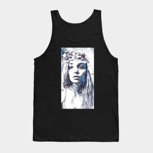 Black and White Hippie Girl Tank Top
